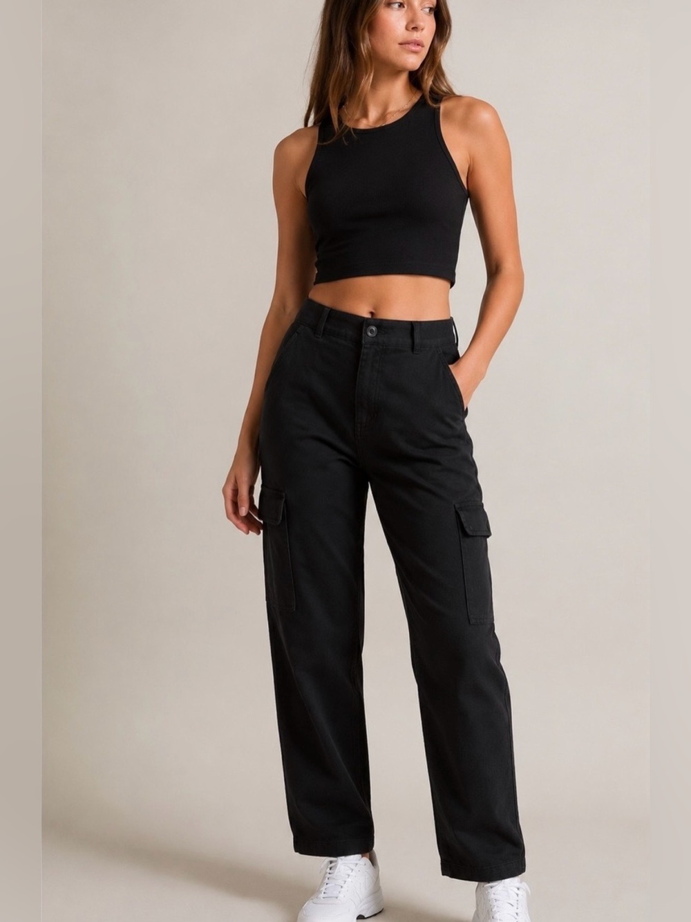 NWT ARITZIA Wilfred Beyond Cargo Pant Barrel Leg High Rise Ankle Length Black 0
